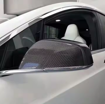 2012-2016 Tesla Model S Carbon Fiber Mirror Caps