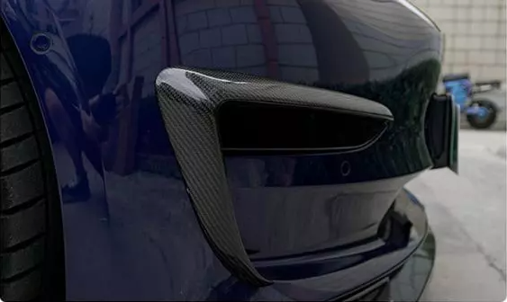 2017-2022 Tesla Model 3 Carbon Fiber Canards Front Bumper Splitters